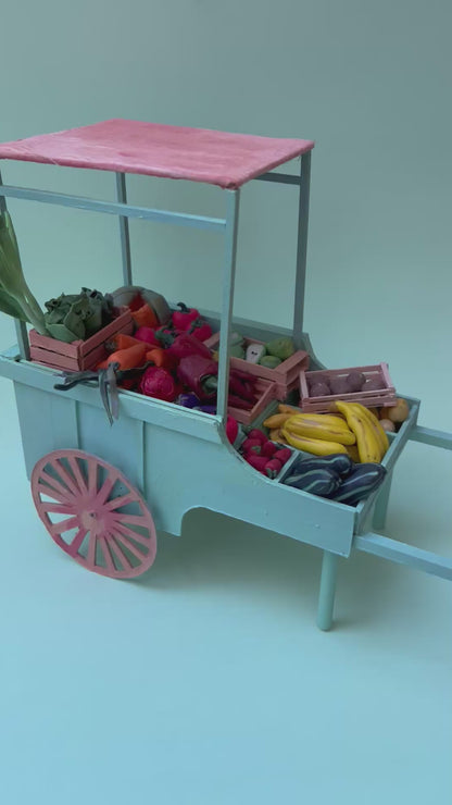 Carrito de frutas miniatura